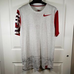 Nike Dri Fit St Louis Cardinals Mens Medium T Shirt Light Gray Red Logos EUC